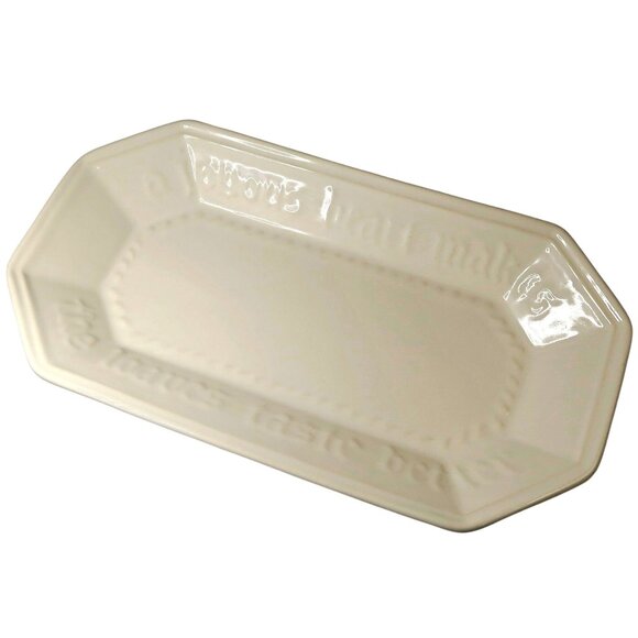 Pfaltzgraff Other - Pfaltzgraff Heritage White Bread Tray Joyous Heart Saying Vintage 1960s Platter